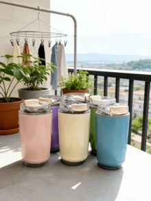 Tasse à café portable haut de gamme en acier inoxydable 304, gobelet isotherme, double usage chaud & froid, tasse de couple, tasse de voiture - Multicolore - Voir 5