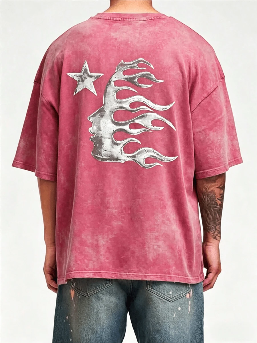 Men's T-Shirt, Crew Neck Casual Short SleeveWashed T-Shirt - 查看 1