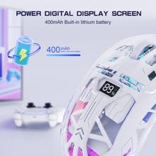 ATTACK SHARK A2 Transparent Wireless Gaming Mouse,Dual Mode BT 5.0/2.4G PC Gaming Mice,PixArt 3212 5 Adjustable DPI,Rechargeable Silent Mouse With Digital Screen,RGB Backlight Mouse - View 5