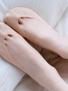 1/3/5 Pairs Women's Nude Lightweight Nylon Invisible Socks, Inner Liner Socks, No-Show Socks, Non-Slip, Suitable For Business And Casual Occasions, Can Be Paired With Flats, High Heels, Casual Shoes, Sneakers And Other Shoe Styles, Perfect For Work, Shopping, Walking, Parties, Daily Wear At Home. For Mothers - Beige - View 2