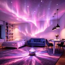 1pc LED Projection Night Light, Northern Lights Starry Sky Projector, Multi-Color Remote Control Romantic Atmosphere Lamp Suitable For Bedroom Home Theater Ceiling Decoration - Multi-color light - View 8