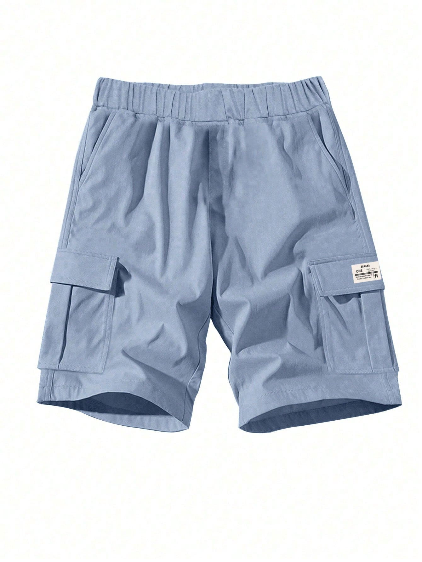 3 pièces Ensemble de shorts cargo de sport décontractés pour adolescents, printemps et automne 4