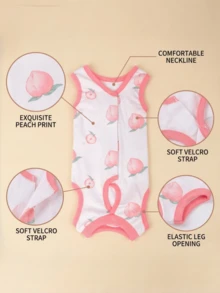 1pc Pet Spay/Neuter Suit, Post-Weaning Anti-Licking Breathable Dog/Cat Recovery Clothes, Suitable For All Seasons - Pink - View 5