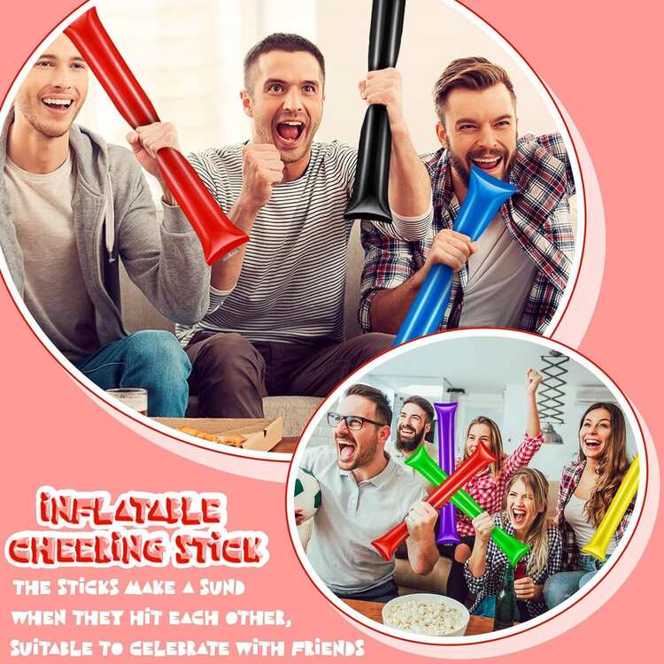 10/20/50pcs Inflatable Cheering Sticks, PE Material Thunder Sticks, Multi-Color Noise Maker, Suitable For Sports Events, Competitions, Concerts, Festivals, Cheer For Team And Party Decoration - View 3