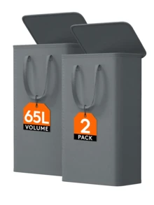 1/2 giỏ đựng quần áo bẩn mỏng 65L có nắp, giỏ đựng quần áo bẩn cao và hẹp có tay cầm, dùng cho phòng giặt và tủ quần áo. - Nhiều màu - Xem 2