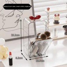 Hộp đựng cọ trang điểm bằng acrylic trong suốt mới, hộp đựng son môi, hộp đựng mỹ phẩm, hộp đựng đồ trang điểm để bàn, hộp đựng cọ đa chức năng, thích hợp cho gia đình, phòng tắm, phòng ngủ và bàn trang điểm. - Nhiều kiểu dáng - Xem 6
