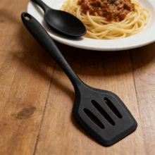 1/2pcs Black Silicone Spatula Or Slotted Turner, High Heat Resistant Seamless Non-Stick Baking & Cooking Spatula - Black - View 8