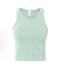 Lululemon Ebb To Street Cropped Racerback Tank | Seamless Ribbed Texture With Built-In Bra, Moisture-Wicking Stretch Studio-To-Street Essential - Mint Green - View 1