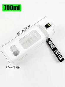 1个700毫升运动水壶，带时间刻度，便携式吸管杯，24盎司可重复使用饮水瓶，配有激励挂绳，非常适合健身房、瑜伽和日常使用，追踪您的补水情况，打造健康生活方式。 - 彩色 - 查看 6