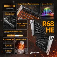 ATTACK SHARK R68HE 60% 8K RT 磁吸轴游戏键盘 碳纤维 RGB - 查看 8