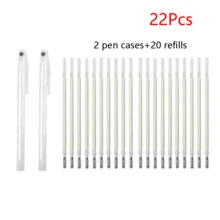 11/22/44Pcs 20pcs Mixed Color High Temperature Disappearing Fabric Marker Refills With 4pcs Pen Case, Heat Erasable Pens, Fabric Marker Pens, For Tailoring Sewing And Quilting Clothing (Red Refill Color Random), Back To School - Multicolor - View 21