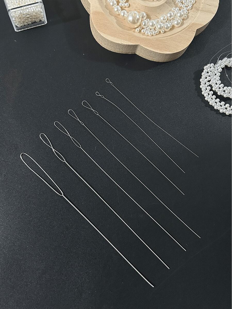 [Herramientas para hacer joyas DIY] Juego de 5 agujas para cuentas - Herramientas para hacer joyas DIY, surtido de tamaños - Adecuado para manualidades y elaboración de joyas con cuentas - Agujas retorcidas con cuentas - Ver 1