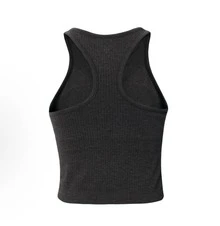 Lululemon Ebb To Street Cropped Racerback Tank | Seamless Ribbed Texture With Built-In Bra, Moisture-Wicking Stretch Studio-To-Street Essential - Black - View 8