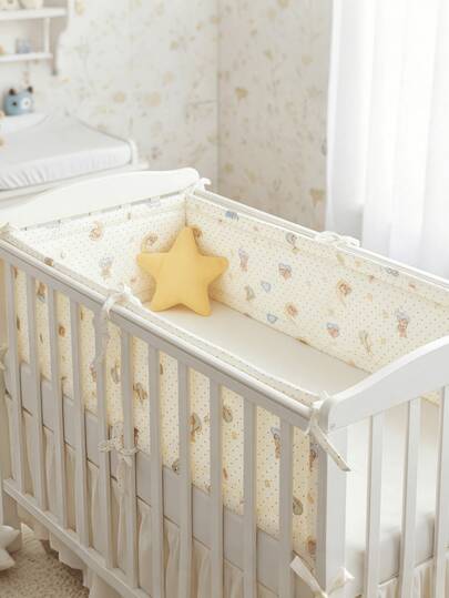 1件装多尺寸婴儿床围栏，婴幼儿防摔床护栏，儿童床安全围栏，婴儿垫，婴儿床保护垫，新生儿全方位婴儿床保护，通用婴儿床安全防撞垫，婴儿床侧护栏和围栏布套