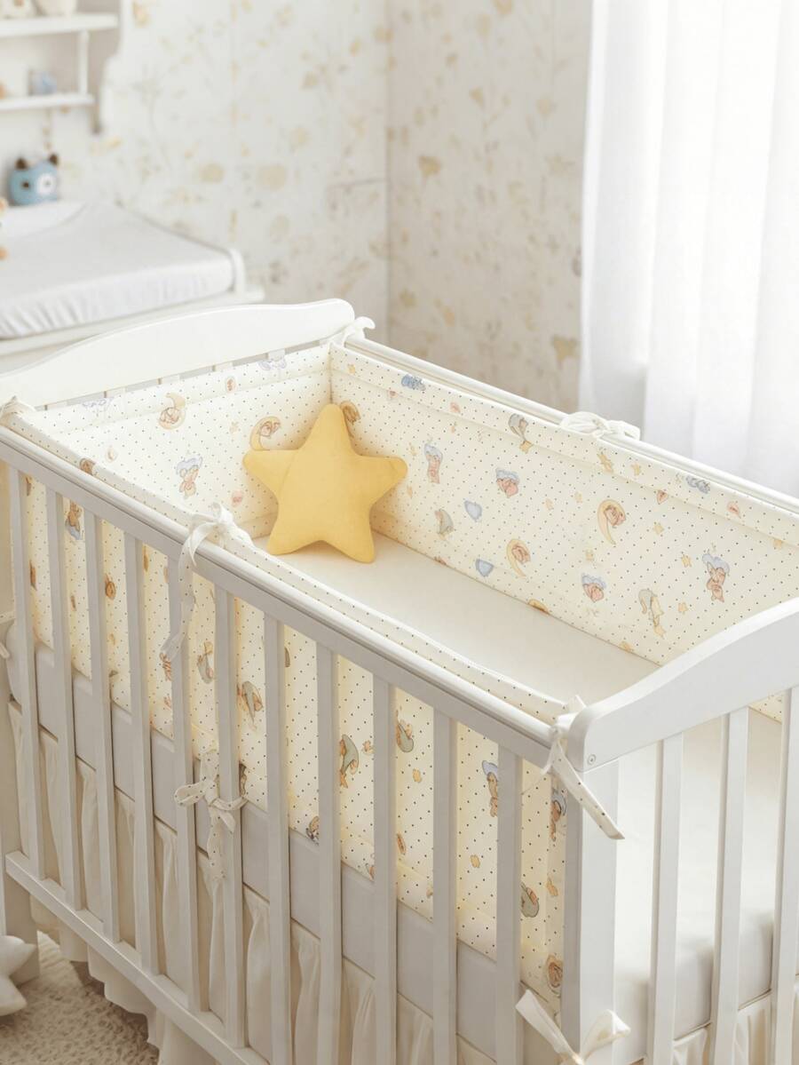 1件装多尺寸婴儿床围栏,婴幼儿防摔床护栏,儿童床安全围栏,婴儿垫,婴儿床保护垫,新生儿全方位婴儿床保护,通用婴儿床安全防撞垫,婴儿床侧护栏和围栏布套 - 彩色 - 查看 1