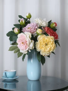 Nejlue Artificial Flowers/Plants1111 Home & Living 1/2件人造牡丹花含花苞與綠葉，逼真人造牡丹花，人造花，人造花莖，適用於居家裝飾、婚禮花束、節日裝飾、情人節禮物、母親節禮物和派對中心裝飾。玫瑰、婚禮裝飾、花束、人造花、花束、花束用品、人造花、室內裝飾、母親節禮物、居家裝飾、仿真花、春季裝飾。 - 彩色 - 查看 4