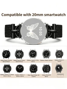 chinbersky Dây đeo bện thanh lịch tương thích với Samsung Galaxy Watch 7 6 5 4 FE 40mm 44mm / Watch 5 Pro / Watch 4 & 6 Classic / Active 2 / Watch 3 41mm, 20mm. Dây đeo co giãn từ tính bằng nylon mềm cao cấp với thiết kế bện hình chữ D sang trọng. - 20 triệu - Xem 6