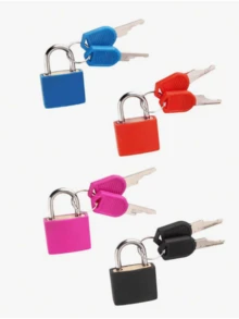 8/4/1pc,Padlock Small Padlock With Key For Luggage Lock, Backpack, Gym Locker Lock, Suitcase Lock, Classroom Matching Game And More,Padlock,Suitcase,Games,Padlocks,Locklock Box - Multicolor - View 13