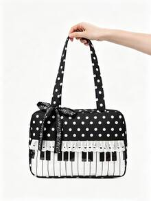 Simple Stylish Polka Dot Piano Bag, Niche Design Lace Popular Handbag, Exquisite Multifunctional Shoulder Bag, Suitable For Date Shopping Collocation - Multicolor - View 10