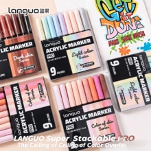 Bộ 9 bút vẽ màu acrylic Languo, 720 màu, đầu bút mềm có thể pha trộn, thích hợp cho vẽ tranh, thủ công DIY, dụng cụ mỹ thuật trường học, các lớp học nghệ thuật, mùa tựu trường và nhiều hơn nữa. - Nhiều màu - Xem 6