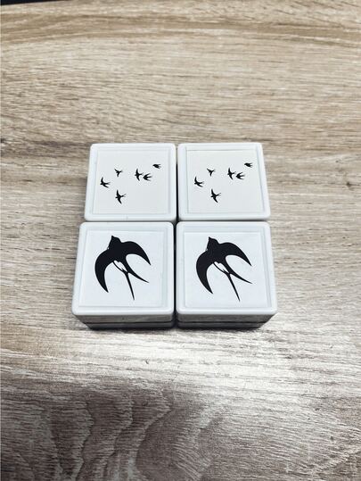 1pc Vintage-Style Plastic Stamp, New Chinese-Style Black & White Flying Swallow Square Minimalist Clear Stamp, Creative For Letter Sealing, DIY Journaling, Calligraphy, Student Stationery, Holiday Gift