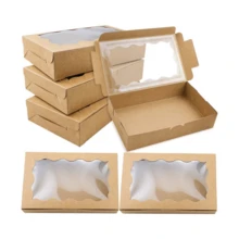 6/12pcs Kraft Paper Gift Box With Transparent Display Window, Mini Gift Boxes For Birthday, Graduation, Weeding Party Favors Present Packaging Boxes - Multicolor - View 11