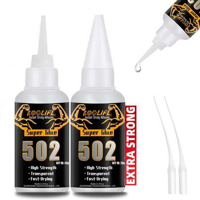 60 جرام - 80 جرام غراء قوي جدًا، 502 لاصق فائق القوة، غراء DIY، غراء معدني، إصلاح الفن الخزفي، شفاف لا يصفر ومقاوم للماء، يلتصق بالمعادن والبلاستيك والمطاط والزجاج والخزف والأكريليك والمطاط والخشب والصدف والورق والجلد، مناسب للأدوات الخارجية وإصلاح المنزل والأعمال اليدوية ولوازم المدرسة والمكتب