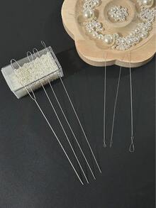 [Herramientas para hacer joyas DIY] Juego de 5 agujas para cuentas - Herramientas para hacer joyas DIY, surtido de tamaños - Adecuado para manualidades y elaboración de joyas con cuentas - Agujas retorcidas con cuentas - Ver 4