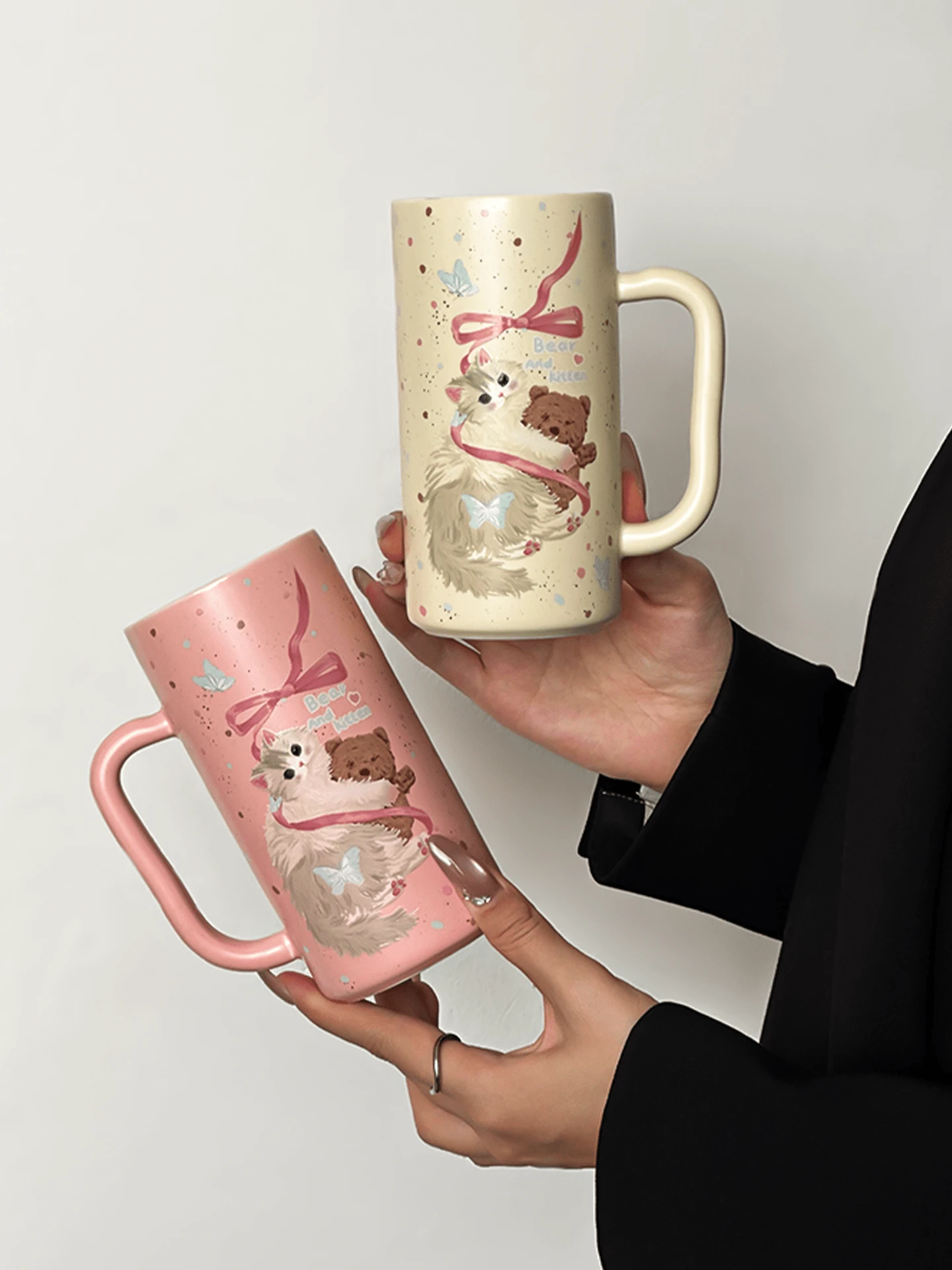 可爱陶瓷杯，高品质饮水杯，卡通马克杯，家用早餐杯，牛奶杯