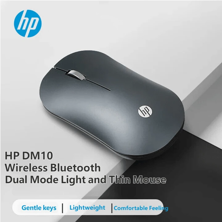  HP DM10 Wireless Bluetooth Mouse Dual Mode Portable Light And Thin Computer Mouse Business Office Mouse For PC Laptop Bluetooth Device Original HP Mouse