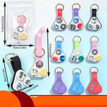 1pc Multi-Color Silicone Magnetic Keychain, Poppuck Finger Pressure Relief Tool, Stress Relief Gadget For Office Workers (Random Color) - Multicolor - View 11