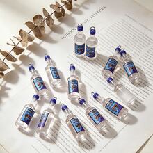 5/10 piezas Colgante de botella de vino de resina, accesorios para hacer joyas DIY como aretes, collares, llaveros - Multicolor - Ver 5