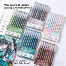 Languo Rilis Baru 6pcs/9pcs Warna Gradasi, 168 Warna, 252 Warna Tas Hadiah, Pena Tulisan Tangan, Stabilo, Mata Pena 0,5mm, Batang Transparan, Cocok untuk Melukis, Menandai, Catatan Siswa, Menggambar, Membuat Buku Panduan, Penggunaan Kantor - MultiWarna - View 13