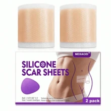 Miếng dán trị sẹo silicon kích thước 0,39" x 59,06", phù hợp với mọi loại da, miếng dán trị sẹo silicon tái sử dụng, dùng trong chuyên nghiệp. - nhiều màu - Xem 2