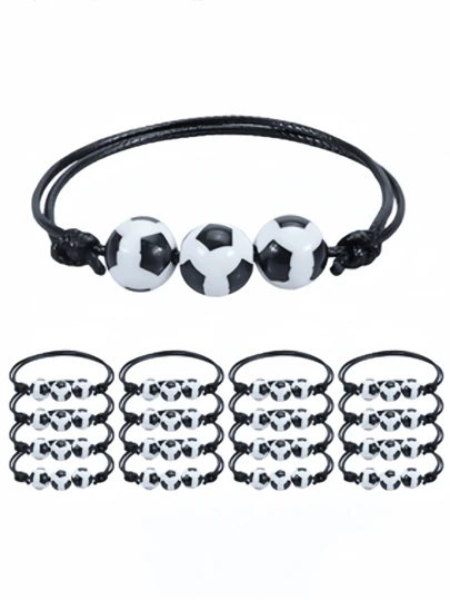 1 chiếc vòng tay hạt cườm điều chỉnh được hình quả bóng đá World Cup, trang sức thể thao, quà tặng tiệc bóng đá, phụ kiện dành cho người hâm mộ và quà tặng sự kiện.