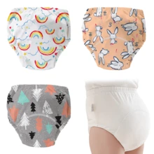 3pcs Reusable Potty Training Pants, Unisex Baby/Toddler, Leak-Proof, Highly Absorbent & Soft Fabric, Quick Drying, Washable - Multicolor - View 6