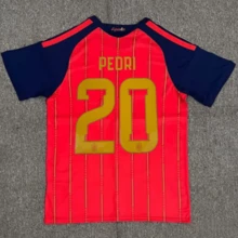 [48-Hour Shipping] Spain National Team 2026-2027 Season Home Red And Gold Striped Short-Sleeve Football Jersey With Multiple Player Numbers 2 / 8 / 10 / 19 / 20 - 2號 - 查看 10