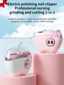 2合1電動指甲剪修剪器與拋光機，2段可調速，USB充電，輕量便攜設計，防夾手功能，內建指甲锉收納與輔助照明，適用手部與足部護理，多功能指甲剪 - 多色 - 查看 2