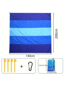 高品质防沙沙滩毯 - 大尺寸、轻便、防水防沙沙滩垫，适合 4-7 人使用。大尺寸速干户外野餐垫。适合旅行、露营、徒步和野餐（蓝色混色）。 - B - 查看 5