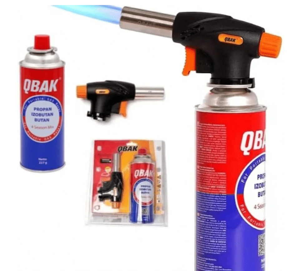 Bộ đèn khò QBAK + Bình gas QBAK (227 g) Đèn khò gas điều chỉnh được kèm bộ chuyển đổi và bật lửa - Ø 22 mm. Bình gas nạp lại. Đèn khò. Chất lượng đảm bảo. - ĐÓNG GÓI SOLLETE + KHÍ - Xem 1