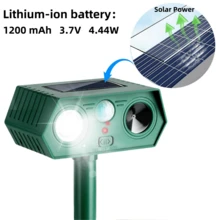 OBOVAY Solar Powered Ultrasonic Animal Repeller, Infrared Sensor, Wide Coverage, Dual Repelling Modes, IP44 Waterproof - Repels Squirrels, Snakes, Mice, Cats, Dogs, Suitable For Outdoor Garden, Yard, Villa, Park, Farm - Multicolor - View 8