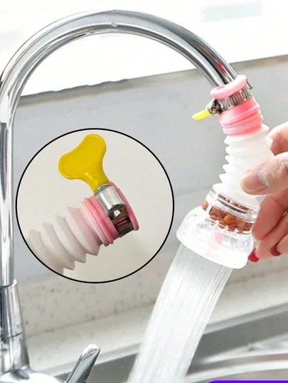 Faucet Sprayer Head With Rotatable Nozzle And Retractable Filter - Anti-Splash Kitchen And Bathroom Accessory, Easy To Install