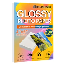 HUSPER Glossy Photo Paper, 4x6 Inch, 100 Sheets, 180g, High Quality Inkjet Printing Paper, Suitable For Photos, Calendars, Cards, Booklets, Menus - High-gloss Photographic Paper - View 1