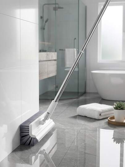 Bộ chổi quét sàn đa năng màu vàng chanh | Lông chổi hình chữ V xoay 180° và dụng cụ cạo bằng cao su với nhíp ẩn | Dụng cụ làm sạch khe hở cán dài có thể điều chỉnh, thích hợp cho việc dọn dẹp nhà cửa mùa xuân, chuẩn bị nhà nghỉ lễ, vệ sinh phòng tắm và cống rãnh.