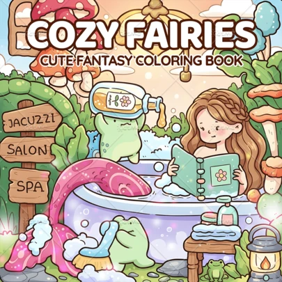 COZY FAIRIES Coloring Book For Adults & Kids, Bold & Easy, Minimalist Large Designs To Help You Relax, Includes Cute Comfortable Patterns (Bold & Easy To Color), Mother's Day Gift, Back To School Supplies