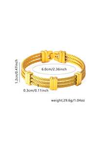 1 chiếc vòng tay nam bằng thép không gỉ nhiều sợi, kiểu dây thừng mạ vàng với khóa gập, trang sức đeo tay thời trang cho hàng ngày. - Nhiều màu - Xem 2