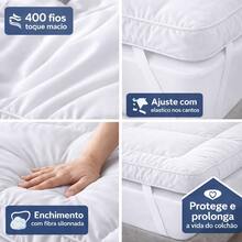 King Size 400 Thread Count Quilted Pillow Top – Protection And Greater Durability - 白色 - 查看 6