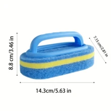 1/2个耐用清洁海绵刷，浴室浴缸瓷砖清洁刷，带手柄，强力去污，厨房清洁海绵擦拭，洗碗海绵，锅刷，清洁用品 - A - 查看 10