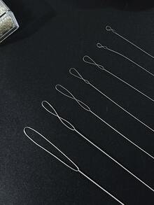 [Herramientas para hacer joyas DIY] Juego de 5 agujas para cuentas - Herramientas para hacer joyas DIY, surtido de tamaños - Adecuado para manualidades y elaboración de joyas con cuentas - Agujas retorcidas con cuentas - Ver 7