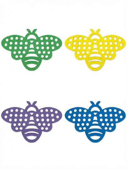 四色蜜蜂造型昆虫饮水器，漂浮式饮水站，适用于花园中的蜜蜂、蝴蝶、蜻蜓和其他昆虫，小型宠物喂食器